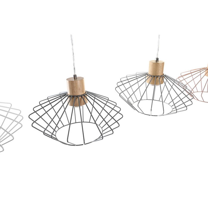 DKD Home Decor Lámpara de Techo de Metal y Pino, Surtido de 4 Colores, E27