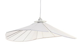 DKD Home Decor Lámpara de Techo Lino y Metal Abanico Blanco