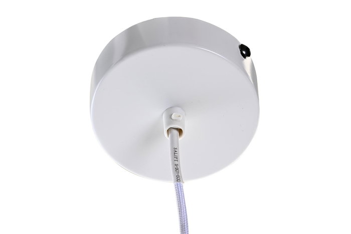 DKD Home Decor Lámpara de Techo Lino y Metal Abanico Blanco