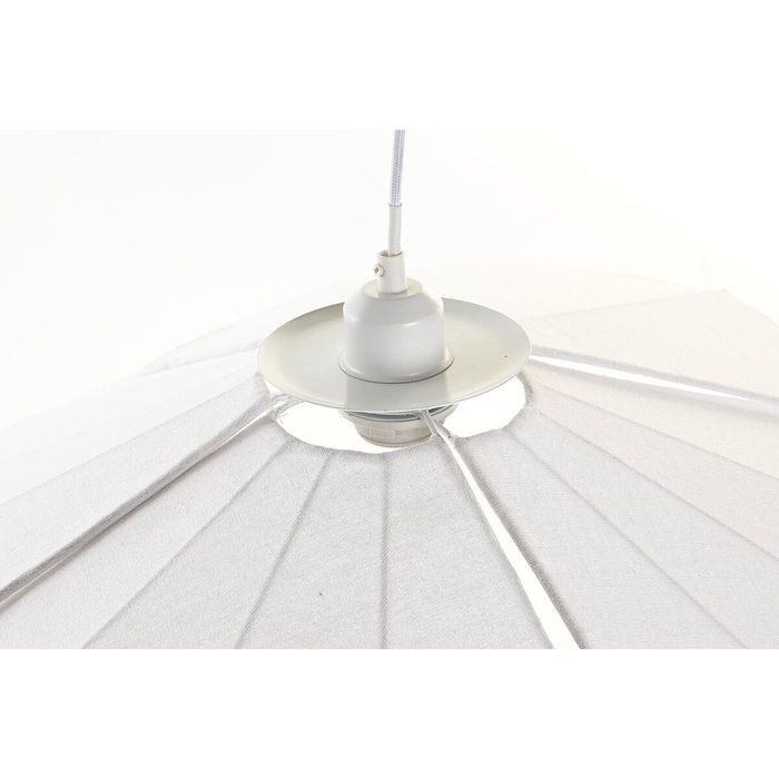 DKD Home Decor Lámpara de Techo Lino y Metal Abanico Blanco