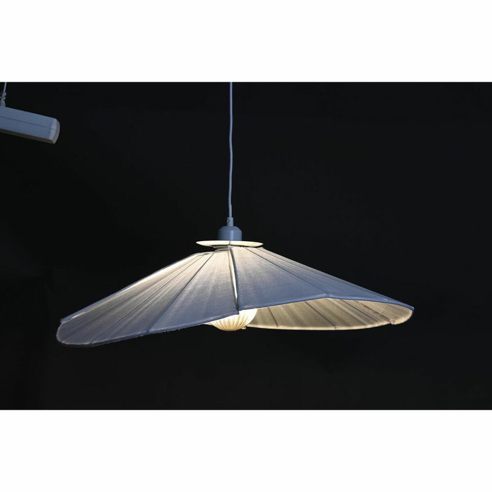 DKD Home Decor Lámpara de Techo Lino y Metal Abanico Blanco