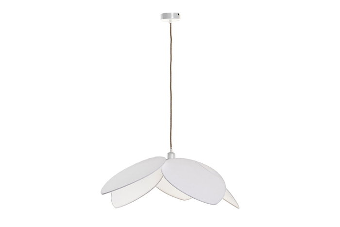DKD Home Decor Lámpara de Techo Lino y Metal Blanco 70x70x16 5 Hojas DKD Home Decor Lámpara de Techo Lino y Metal Blanco 70x70x16 5 Hojas
