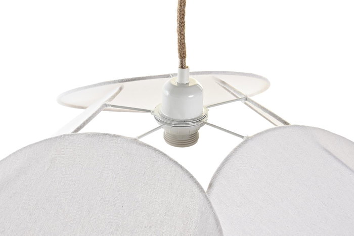 DKD Home Decor Lámpara de Techo Lino y Metal Blanco 70x70x16 5 Hojas DKD Home Decor Lámpara de Techo Lino y Metal Blanco 70x70x16 5 Hojas