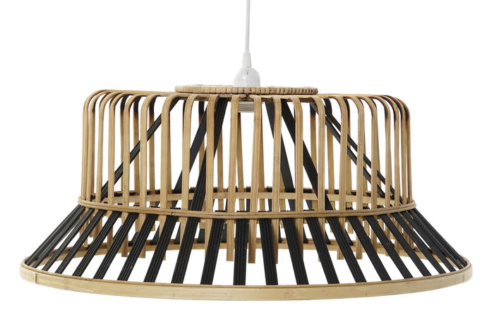 DKD Home Decor Lámpara de Techo Urban Marrón Negro Bambú 60 x 60 x 30 cm