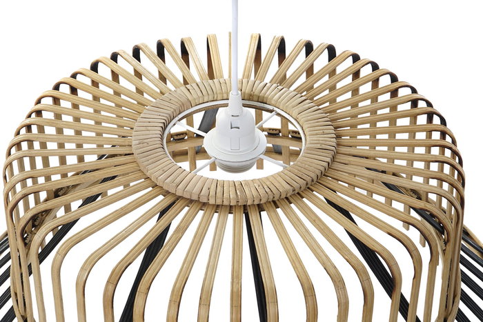 DKD Home Decor Lámpara de Techo Urban Marrón Negro Bambú 60 x 60 x 30 cm