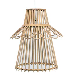 DKD Home Decor Lámpara de Techo de Ratán Marrón Natural 40x40x46 cm