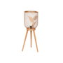 DKD Home Decor Lámpara de Sobremesa Metal y Pino Hoja Dorado