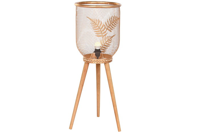 DKD Home Decor Lámpara Sobremesa Tropical Dorado Marron Metal Pino Hoja 32 x 90 x 32 cm DKD Home Decor Lámpara Sobremesa Tropical Dorado Marron Metal Pino Hoja 32 x 90 x 32 cm