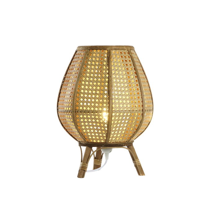 DKD Home Decor Lámpara de Sobremesa de Ratán Marrón Natural DKD Home Decor Lámpara de Sobremesa de Ratán Marrón Natural