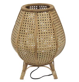 DKD Home Decor Lámpara de Sobremesa de Ratán Marrón Natural