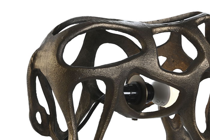 DKD Home Decor Lámpara Sobremesa Aluminio Dorado 11 x 22 x 44 cm