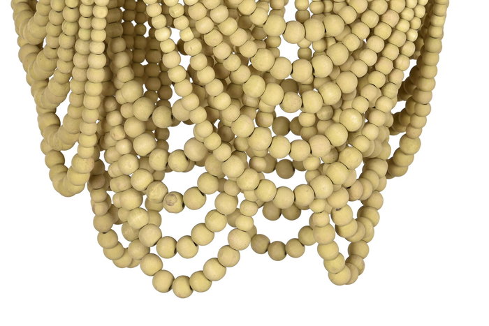 DKD Home Decor Lámpara Techo Tradicional Metal y MDF 35 x 95 x 35 cm Bolas Hecha a Mano E27 50W