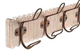 DKD Home Decor Perchero de Pared Colonial Natural 61 x 21 x 10 cm