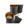 DKD Home Decor Portavelas de Cristal y Aluminio LEITH, 3 Velas, Gris/Dorado