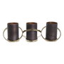 DKD Home Decor Portavelas de Cristal y Aluminio Gris y Dorado para 3 Velas