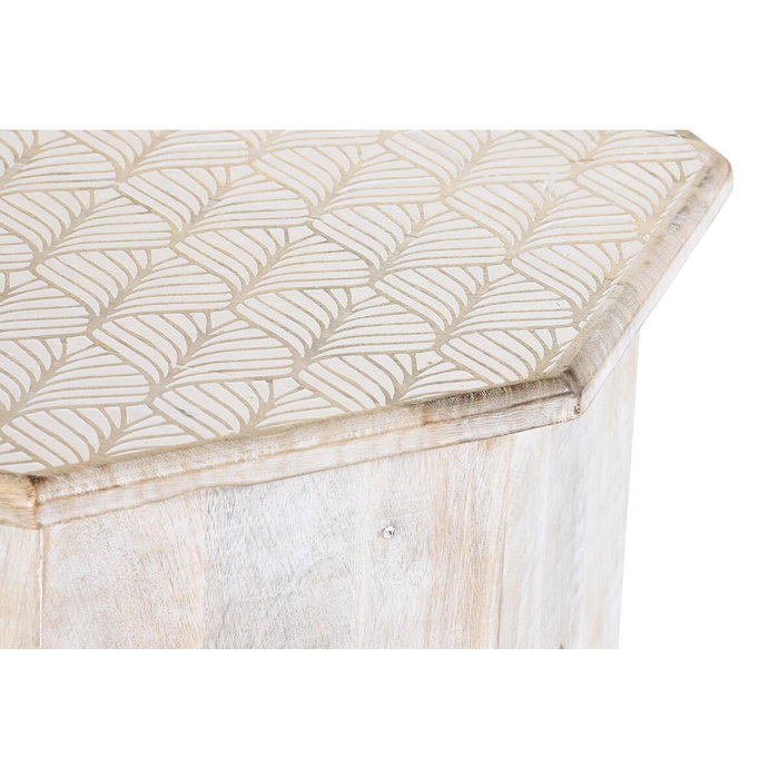 DKD Home Decor Mesita Auxiliar Mango con Ramas y Acabado Decape