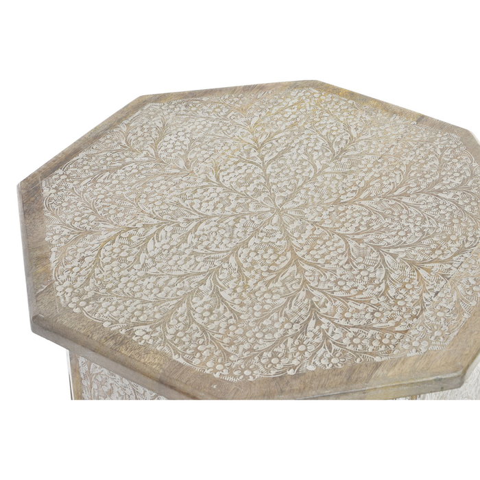 DKD Home Decor Mesita Auxiliar Mango con Ramas y Acabado Decape