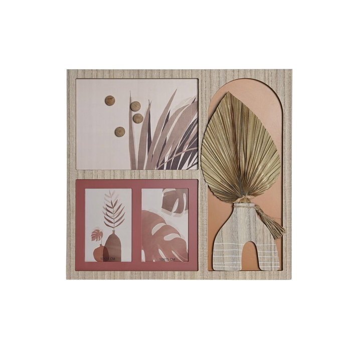 DKD Home Decor Marco Multifoto MDF 43x40 cm Natural para 3 Fotos