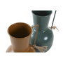 DKD Home Decor Set de 2 Jarrones Metálicos Mostaza y Verde