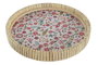 DKD Home Decor Bandeja Decoración Shabby Country Floral Natural Multicolor MDF y Metal 26 x 26 x 14.5 cm