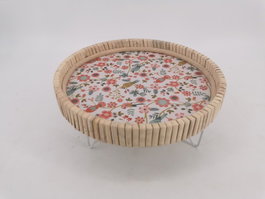 DKD Home Decor Bandeja Decoración Shabby Country Floral Natural Multicolor MDF y Metal 26 x 26 x 14.5 cm