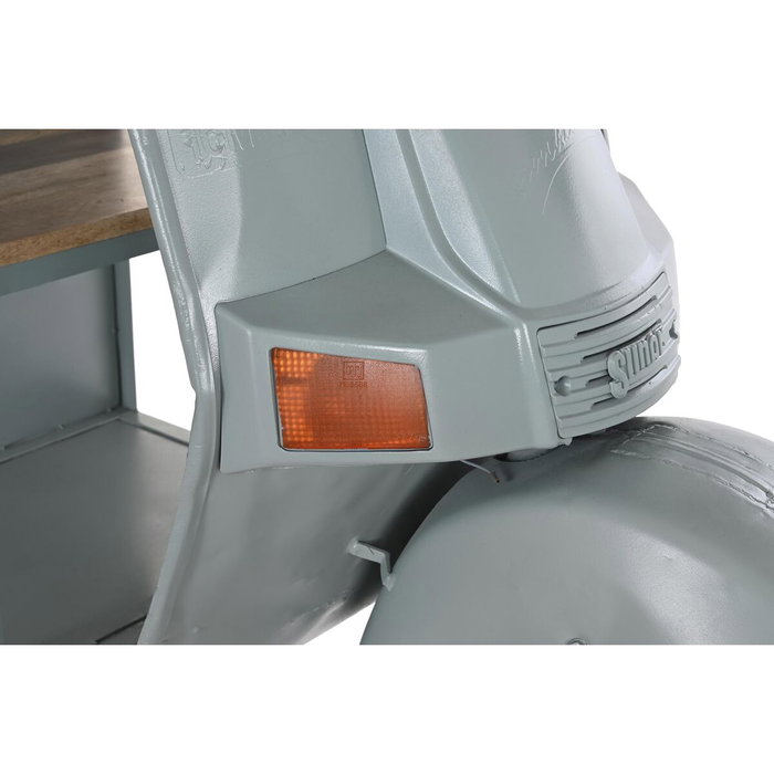 DKD Home Decor Mesa de Hierro y Mango con Detalles de Moto Desgastado