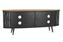 DKD Home Decor Mueble TV Loft Negro Marron Abeto Metal 150 x 58 x 39 cm