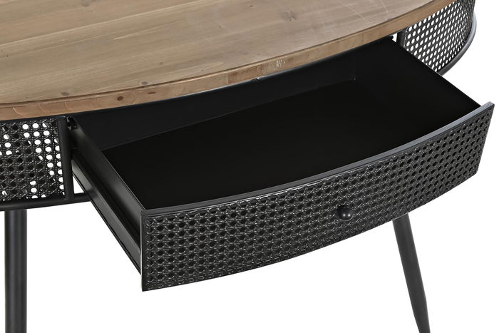 DKD Home Decor Consola Loft Negro Marron Abeto Metal 65 x 77 x 120 cm