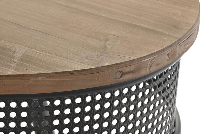 DKD Home Decor Consola Loft Negro Marron Abeto Metal 65 x 77 x 120 cm