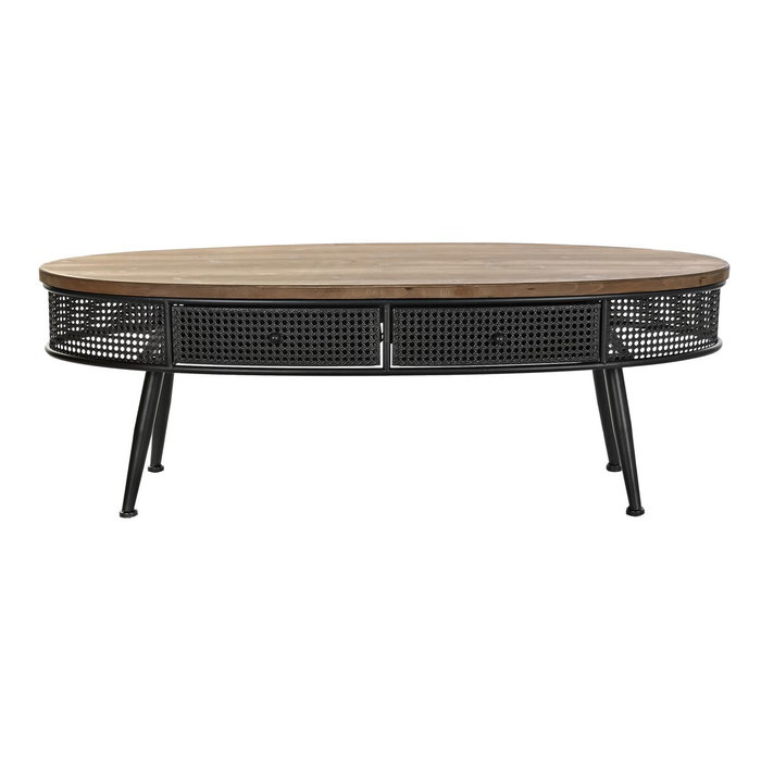 DKD Home Decor Mesa Centro Loft Negro Marron Metal Abeto 120 x 58 x 42 cm 2 Cajones DKD Home Decor Mesa Centro Loft Negro Marron Metal Abeto 120 x 58 x 42 cm 2 Cajones