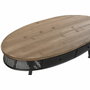 DKD Home Decor Mesa Centro Loft Negro Marron Metal Abeto 120 x 58 x 42 cm 2 Cajones
