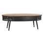 DKD Home Decor Mesa Centro Loft Negro Marron Metal Abeto 120 x 58 x 42 cm 2 Cajones