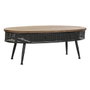 DKD Home Decor Mesa Centro Loft Negro Marron Metal Abeto 120 x 58 x 42 cm 2 Cajones