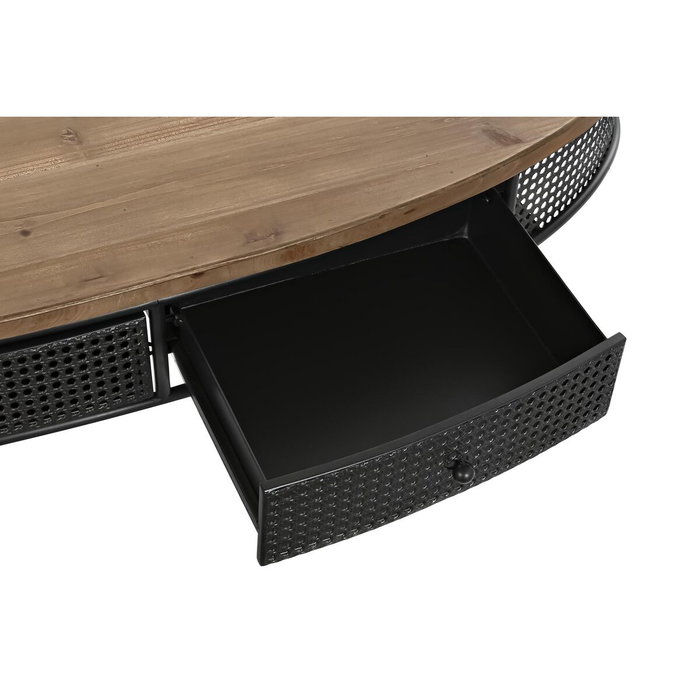 DKD Home Decor Mesa Centro Loft Negro Marron Metal Abeto 120 x 58 x 42 cm 2 Cajones DKD Home Decor Mesa Centro Loft Negro Marron Metal Abeto 120 x 58 x 42 cm 2 Cajones