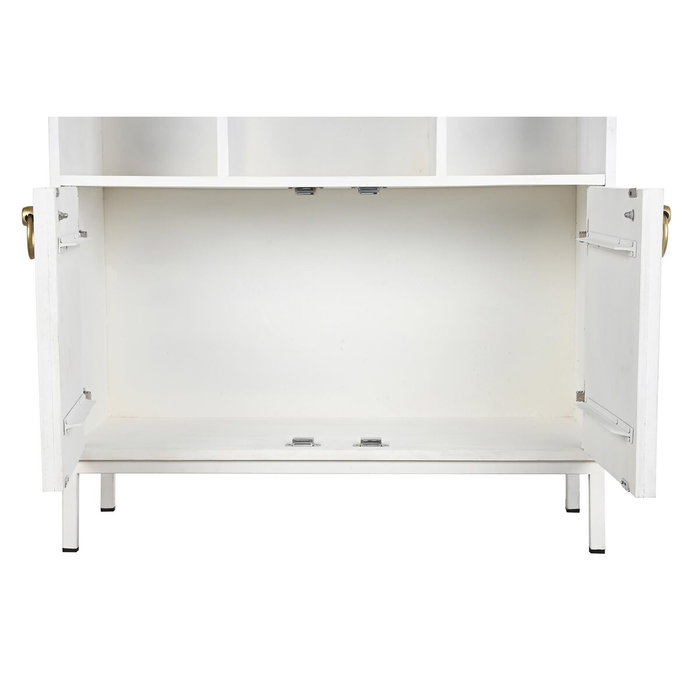 DKD Home Decor Estantería de Mango y Metal Blanco 90x40x180