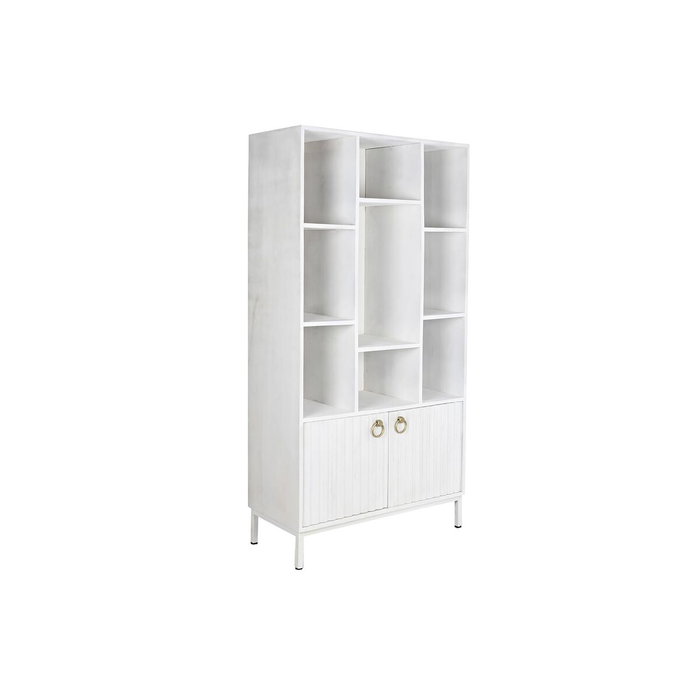 DKD Home Decor Estantería de Mango y Metal Blanco 90x40x180