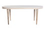 DKD Home Decor Mesa de Comedor Mango 180x90x76 Rombo Blanco y Dorado