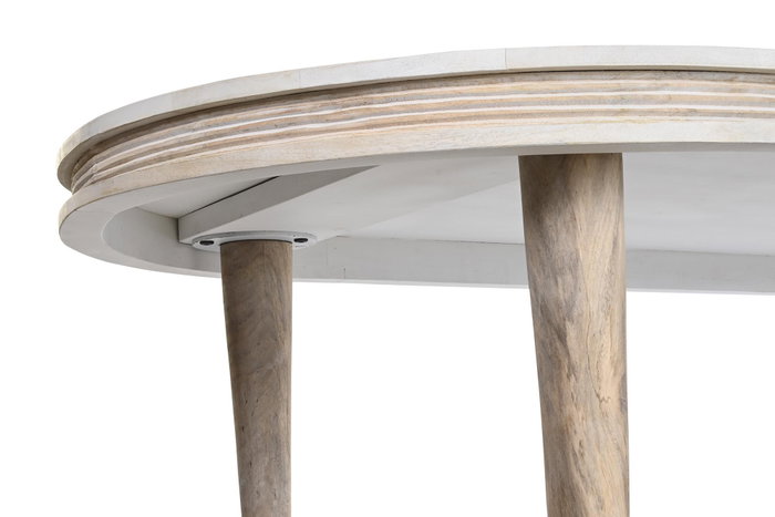 DKD Home Decor Mesa de Comedor Mango 180x90x76 Rombo Blanco y Dorado