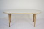 DKD Home Decor Mesa de Comedor Mango 180x90x76 Rombo Blanco y Dorado