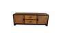 DKD Home Decor Mueble TV Loft Marron Oscuro Gris Oscuro Abeto Metal 150x40x50 cm