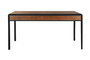 DKD Home Decor Mesa de Comedor Loft Marrón Oscuro Gris Oscuro Abeto y Metal 160x80x79 cm