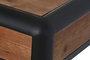DKD Home Decor Mesa de Comedor Loft Marrón Oscuro Gris Oscuro Abeto y Metal 160x80x79 cm