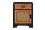 DKD Home Decor Mesita de Noche Loft Marron Oscuro Gris Oscuro Abeto Metal 40 x 62 x 48 cm
