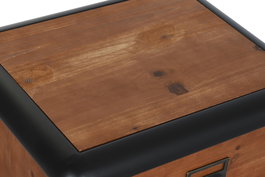 DKD Home Decor Mesita de Noche Loft Marron Oscuro Gris Oscuro Abeto Metal 40 x 62 x 48 cm