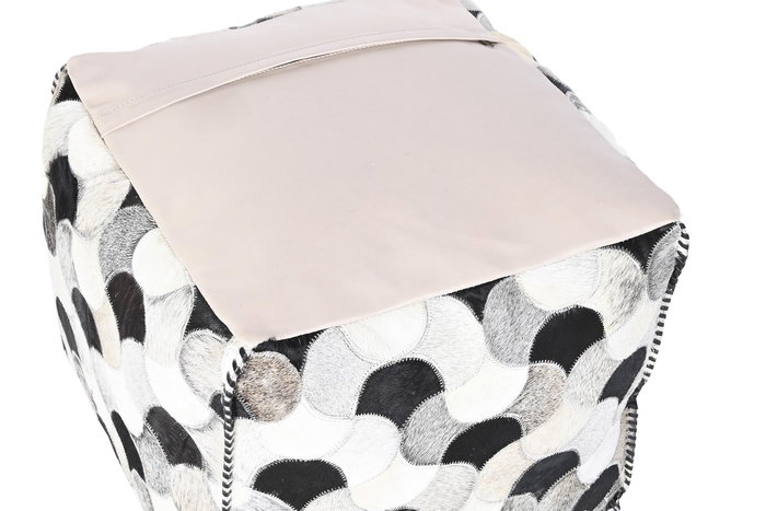 DKD Home Decor Pouf Colonial Marron Negro Piel Poliester 45 x 40 x 45 cm DKD Home Decor Pouf Colonial Marron Negro Piel Poliester 45 x 40 x 45 cm