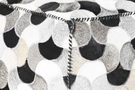 DKD Home Decor Pouf Colonial Marron Negro Piel Poliester 45 x 40 x 45 cm