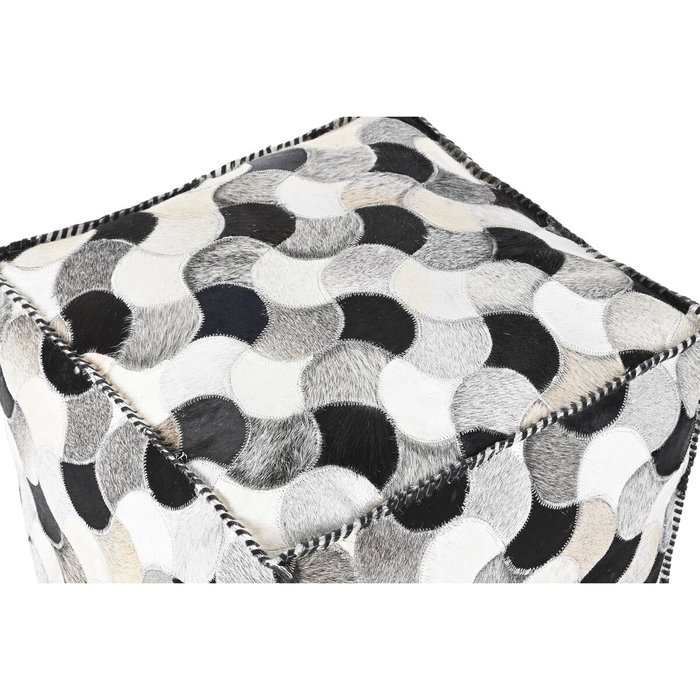 DKD Home Decor Puff de Piel y Poliéster con Diseño de Rombos Marrón DKD Home Decor Puff de Piel y Poliéster con Diseño de Rombos Marrón
