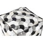 DKD Home Decor Puff de Piel y Poliéster con Diseño de Rombos Marrón