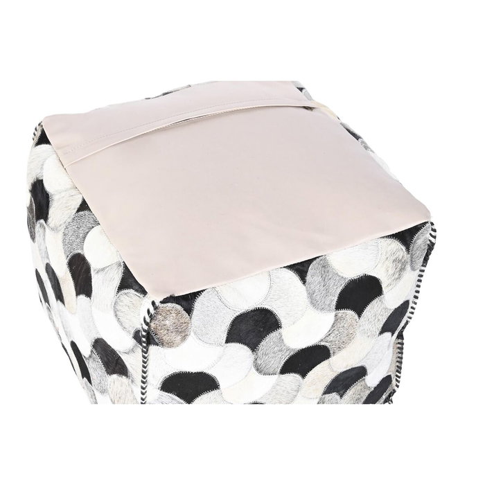 DKD Home Decor Puff de Piel y Poliéster con Diseño de Rombos Marrón DKD Home Decor Puff de Piel y Poliéster con Diseño de Rombos Marrón