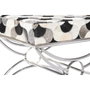 DKD Home Decor Descalzadora de Acero y Piel con Diseño de Rombos Negro